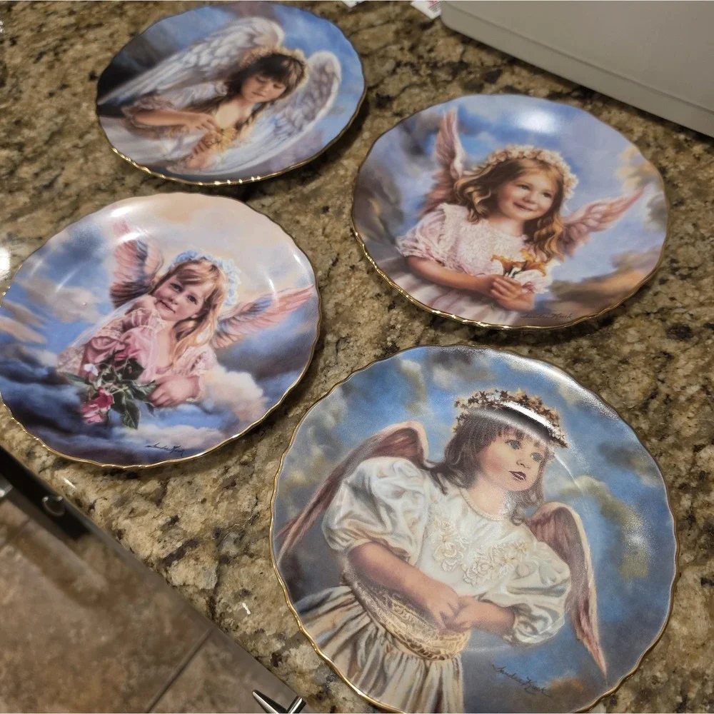 Sandra Kuck Precious Angels Collector Plates Lot 4 RECO 1994-95 Limited Edition